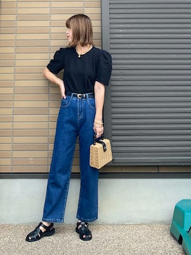 「ルーズフィット」｜miho🅰ニコさん（レディース・165cm）の夏コーディネート