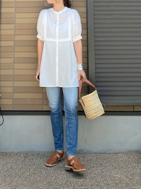 「TODAYFUL（トゥデイフル）のアソートチェーンネックレス（ネックレス）」を使った、miho🅰ニコさん（レディース・165cm）の夏コーディネート