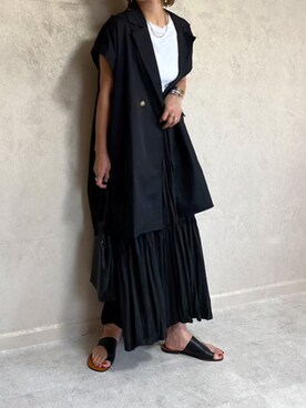 「ロング丈」｜「アイテム（その他アウター）」を使った、miho🅰ニコさん（レディース・165cm）の秋コーディネート
