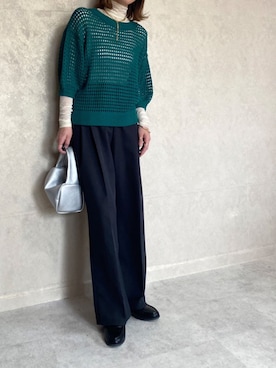 「ハイネックトップス」｜miho🅰ニコさん（レディース・165cm）の春コーディネート
