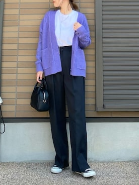 「SONA（ソナ）のアイテム（スラックス）」を使った、miho🅰ニコさん（レディース・165cm）の秋コーディネート