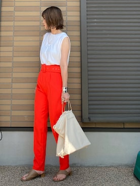 「TODAYFUL（トゥデイフル）のアソートチェーンネックレス（ネックレス）」を使った、miho🅰ニコさん（レディース・165cm）の夏コーディネート