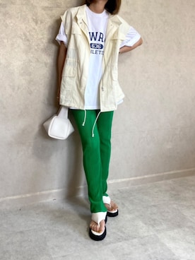 「ベストコーデ」｜「アイテム（ミリタリージャケット）」を使った、miho🅰ニコさん（レディース・165cm）の夏コーディネート
