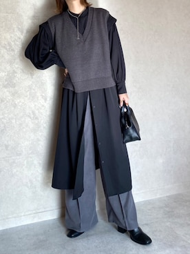 「ECRIRE×miho.a.nico」｜miho🅰ニコさん（レディース・165cm）の冬コーディネート
