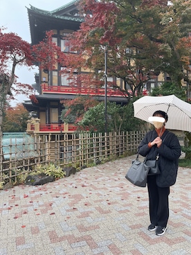 「雨」｜「アイテム（ブルゾン）」を使った、Kannaさん（レディース・162cm）の秋コーディネート