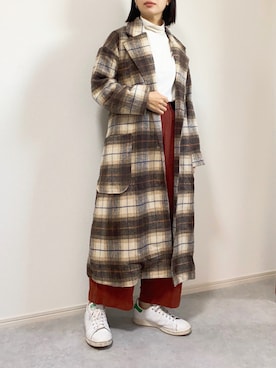 「ECRIRE（エクリール）のアイテム（チェスターコート）」を使った、isaさん（レディース・155cm）の秋コーディネート