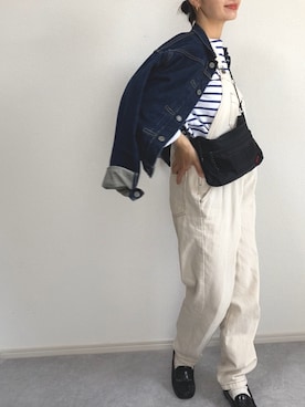 「はじめましてコーデ」｜「アイテム（デニムジャケット）」を使った、isaさん（レディース・155cm）の春コーディネート
