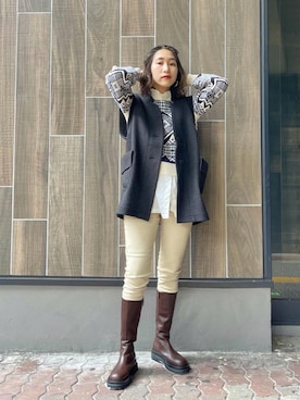 「CIAOPANIC（チャオパニック）のアイテム（その他アウター）」を使った、Nao  Higashijimaさん（レディース・164cm）の秋コーディネート