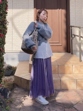 「シアタープロダクツ(THEATRE PRODUCTS)」｜「アイテム（スニーカー）」を使った、Nagasawa Kazukoさん（レディース・152cm）の冬コーディネート