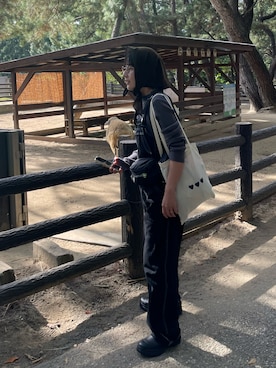 「アイテム（オールインワン・サロペット）」を使った、yuiさん（レディース・155cm）の秋コーディネート