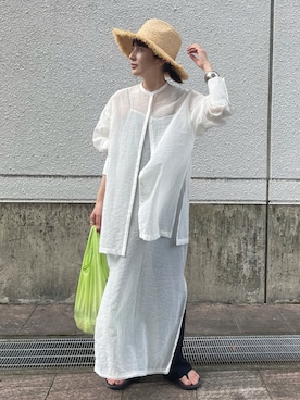 「ENOF（イナフ）のアイテム（ワンピース/ドレス）」を使った、yuiさん（レディース・155cm）の夏コーディネート