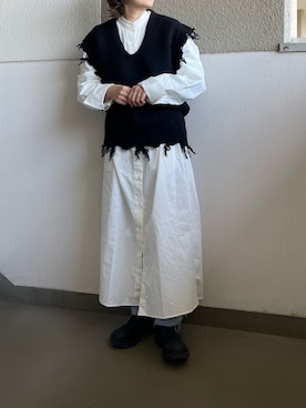 「ブーツコーデ」｜「アイテム（シャツワンピース）」を使った、yuiさん（レディース・155cm）の冬コーディネート