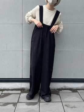 「select MOCA by son（セレクトモカバイソン）のアイテム（オールインワン・サロペット）」を使った、yuiさん（レディース・155cm）の春コーディネート