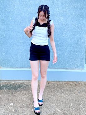 「ANAP（アナップ）のアイテム」を使った、ALIさん（レディース・158cm）の夏コーディネート