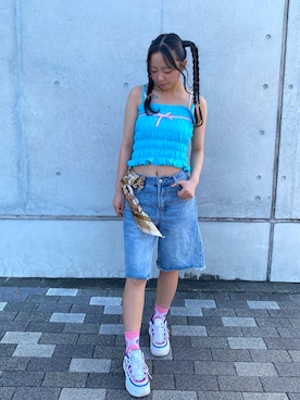 「アイテム（スニーカー）」を使った、ALIさん（レディース・158cm・10代）の夏コーディネート