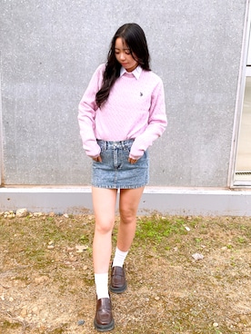 「アイテム（デニムスカート）」を使った、ALIさん（レディース・158cm・10代）の冬コーディネート