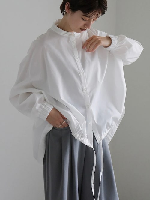 バンドカラーギャザーオーバーシャツ（シャツ/ブラウス）｜select MOCA
