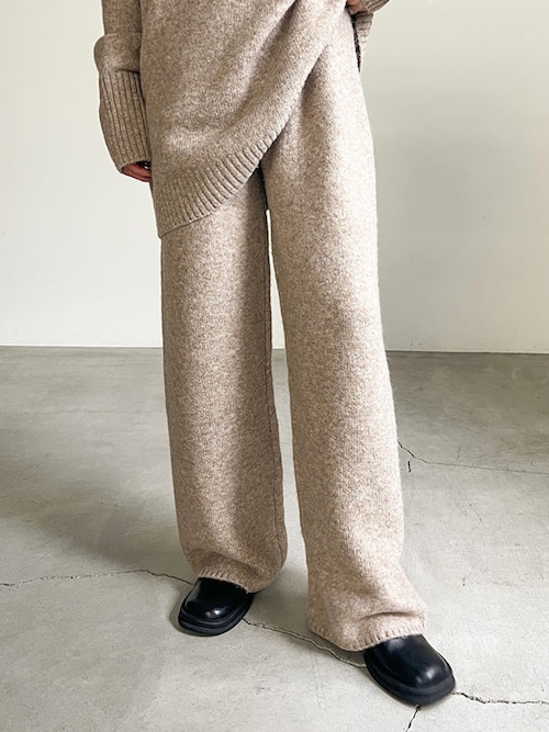 ニットパンツ ワイドストレート シンプル リラックスパンツ 3色 楽天市場】【OUTLET SALE】パンツ《ワイドリブサマーニット
