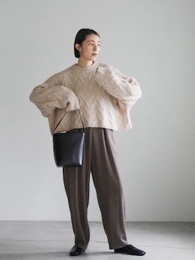 「select MOCA by son（セレクトモカバイソン）のアイテム（スラックス）」を使った、SELECT MOCAさん（レディース・160cm）の秋コーディネート