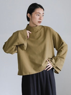 「select MOCA（セレクトモカ）の柔らかく履きやすいフェイクレザーゴールドビット付きローファー（ローファー）」を使った、SELECT MOCAさん（レディース・160cm）の秋コーディネート