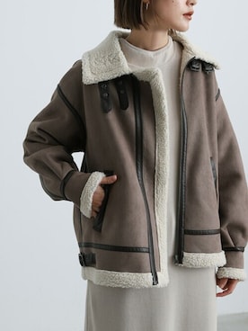 「select MOCA（セレクトモカ）のアイテム（ムートンコート）」を使った、SELECT MOCAさん（レディース・163cm）の秋コーディネート
