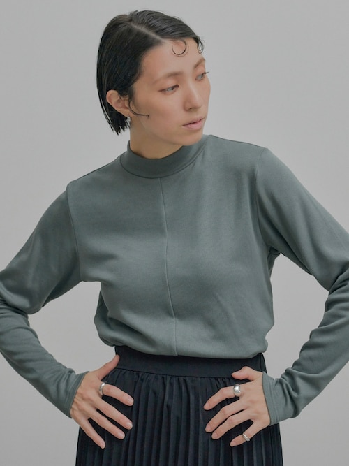 セール】リブセンタープチハイネックトップス（Tシャツ/カットソー