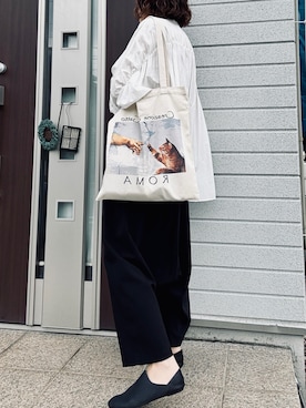 「mizuiroind（ミズイロインド）のmizuiro ind サルエルパンツ（その他パンツ）」を使った、Russian_Blueさん（レディース・160cm）の夏コーディネート