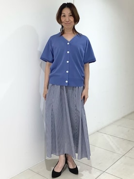 「MK MICHEL KLEIN（エムケーミッシェルクラン）のアイテム（ワンピース）」を使った、MKミッシェルクランさん（レディース・158cm）の夏コーディネート
