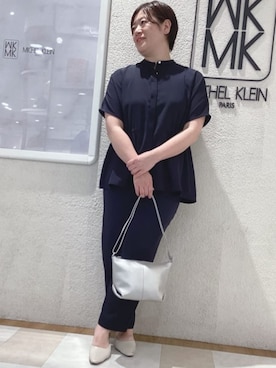 「MK MICHEL KLEIN（エムケーミッシェルクラン）のアイテム」を使った、MKミッシェルクランさん（レディース・154cm）の春コーディネート