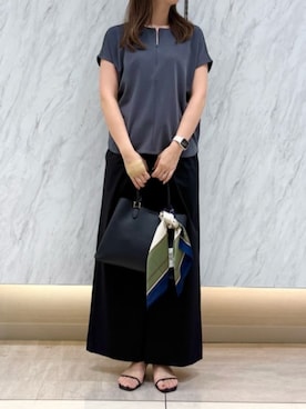 「MK MICHEL KLEIN（エムケーミッシェルクラン）のアイテム」を使った、MKミッシェルクランさん（レディース・168cm）の夏コーディネート