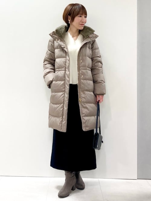 ベーシックタフタ ロングダウンコート/撥水加工（ダウンジャケット