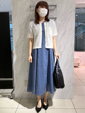 「MK MICHEL KLEIN（エムケーミッシェルクラン）のアイテム（ワンピース）」を使った、MKミッシェルクランさん（レディース・164cm）の夏コーディネート