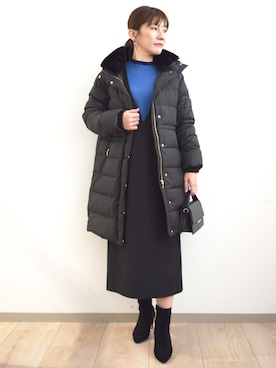 「アイテム（ジャンパースカート）」を使った、MKミッシェルクランさん（レディース・163cm）の秋コーディネート