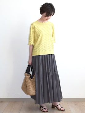 「MK MICHEL KLEIN（エムケーミッシェルクラン）のアイテム」を使った、MKミッシェルクランさん（レディース・156cm）の春コーディネート