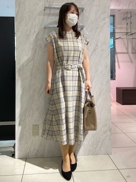 「MK MICHEL KLEIN（エムケーミッシェルクラン）のアイテム（ワンピース）」を使った、MKミッシェルクランさん（レディース・162cm）の春コーディネート