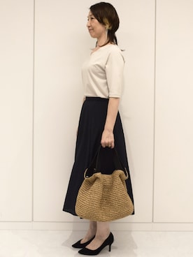 「MK MICHEL KLEIN（エムケーミッシェルクラン）のアイテム」を使った、MKミッシェルクランさん（レディース・158cm）の春コーディネート