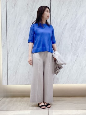 「MK MICHEL KLEIN（エムケーミッシェルクラン）のアイテム」を使った、MKミッシェルクランさん（レディース・168cm）の春コーディネート