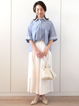 「MK MICHEL KLEIN（エムケーミッシェルクラン）のアイテム」を使った、MKミッシェルクランさん（レディース・158cm）の春コーディネート