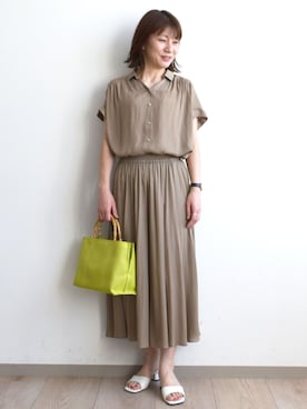 「MK MICHEL KLEIN（エムケーミッシェルクラン）のアイテム」を使った、MKミッシェルクランさん（レディース・163cm）の春コーディネート