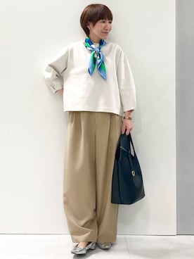 「MK MICHEL KLEIN（エムケーミッシェルクラン）のアイテム」を使った、MKミッシェルクランさん（レディース・157cm）の春コーディネート