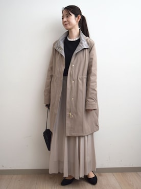 「アイテム（モッズコート）」を使った、MKミッシェルクランさん（レディース・160cm）の秋コーディネート