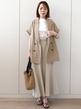 「MK MICHEL KLEIN（エムケーミッシェルクラン）のアイテム」を使った、MKミッシェルクランさん（レディース・157cm）の春コーディネート