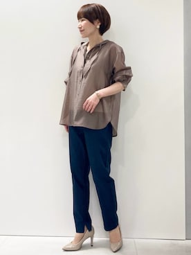 「MK MICHEL KLEIN（エムケーミッシェルクラン）のアイテム」を使った、MKミッシェルクランさん（レディース・157cm）の春コーディネート