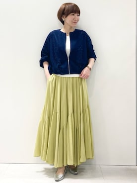 「MK MICHEL KLEIN（エムケーミッシェルクラン）のアイテム」を使った、MKミッシェルクランさん（レディース・157cm）の春コーディネート