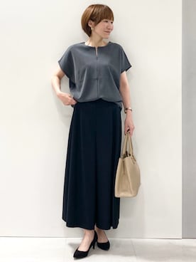 「MK MICHEL KLEIN（エムケーミッシェルクラン）のアイテム」を使った、MKミッシェルクランさん（レディース・157cm）の夏コーディネート