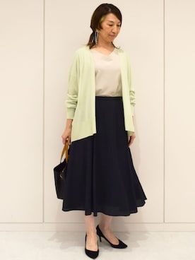 「MK MICHEL KLEIN（エムケーミッシェルクラン）のアイテム」を使った、MKミッシェルクランさん（レディース・158cm）の春コーディネート