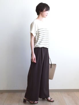 「MK MICHEL KLEIN（エムケーミッシェルクラン）のアイテム」を使った、MKミッシェルクランさん（レディース・156cm）の春コーディネート