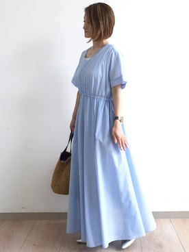 「MK MICHEL KLEIN（エムケーミッシェルクラン）のアイテム（ワンピース）」を使った、MKミッシェルクランさん（レディース・151cm）の夏コーディネート