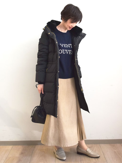 ベーシックタフタ ロングダウンコート/撥水加工（ダウンジャケット