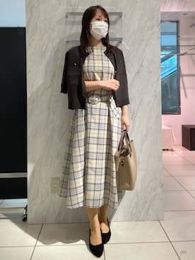 「MK MICHEL KLEIN（エムケーミッシェルクラン）のアイテム（ワンピース）」を使った、MKミッシェルクランさん（レディース・162cm）の春コーディネート